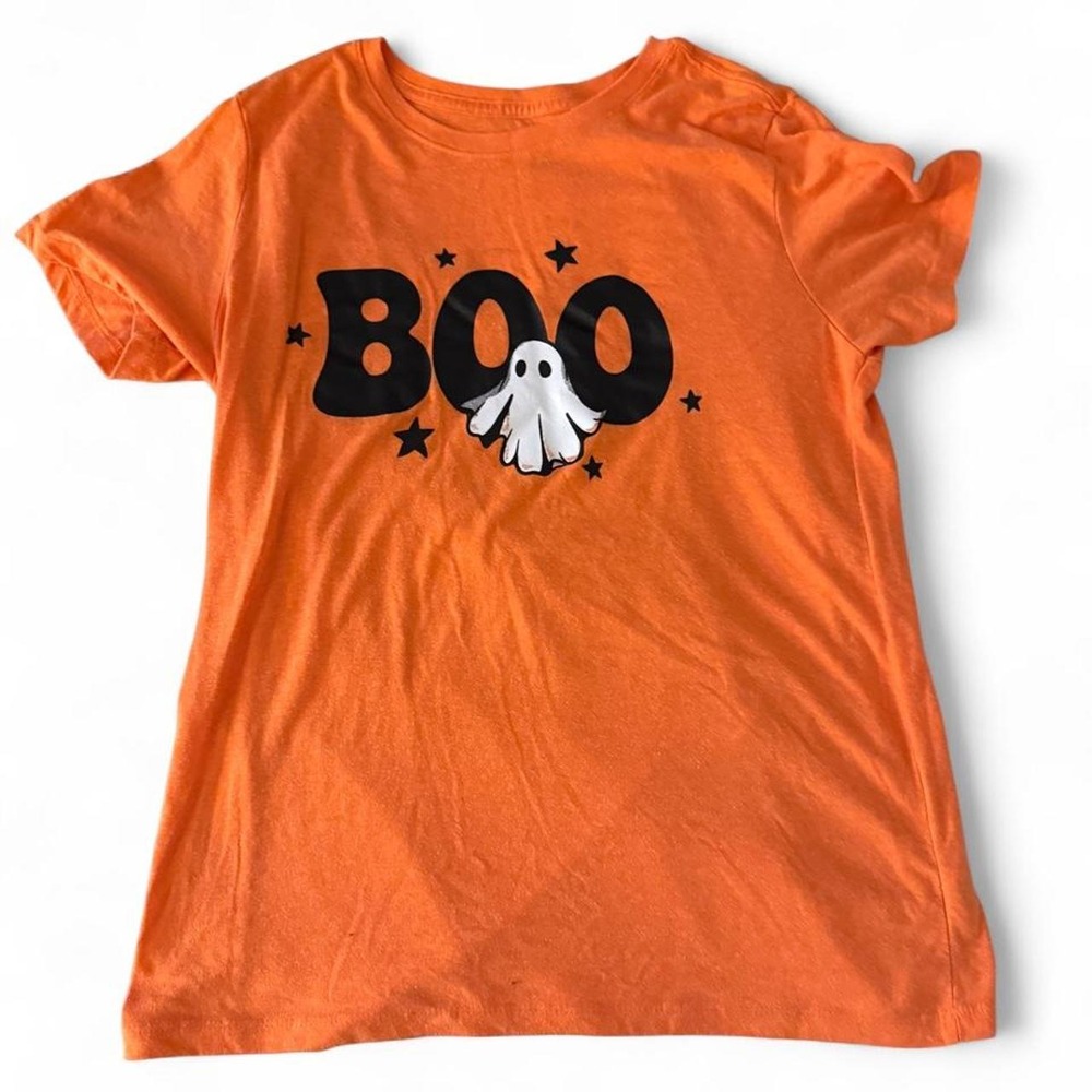 Orange Halloween BOO Ghost Graphic Tee